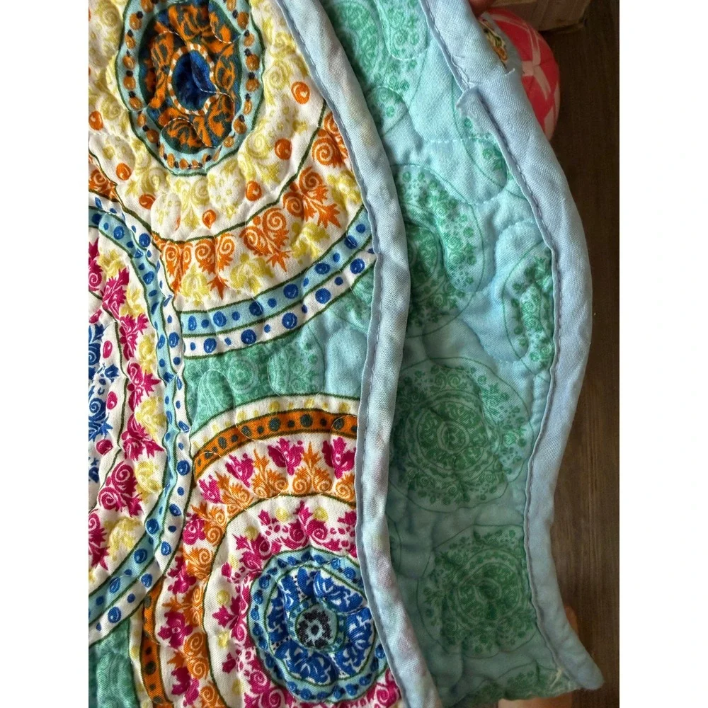 Vintage Retro Colorful Medallion Quilt 81